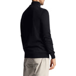 Lyle & Scott Bordir Merino Blend 1/4 Zip Knit - Dark Navy