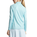 Peter Millar Wanita Geo Raglan-Sleeve Perth Golf Mid-Layer-Blue Spruce