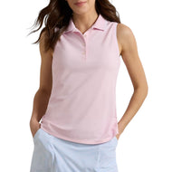 Peter Millar Women's Canterbury Tipped Sport Mesh Sleeveless Polo - Pearl Pink/White
