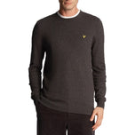 Lyle & Scott Cotton Merino Crew Leher Pullover - Arang Marl