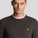 Lyle & Scott Cotton Merino Crew Leher Pullover - Arang Marl