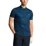 Lyle & Scott Contour Printed Golf Polo Shirt - Angkatan Laut Gelap