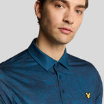 Lyle & Scott Contour Printed Golf Polo Shirt - Angkatan Laut Gelap