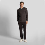Lyle & Scott Cotton Merino Crew Leher Pullover - Arang Marl