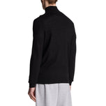 라일 앤 스캇 자수 메리노 블렌드 1/4 지퍼 니트 - 제트 블랙