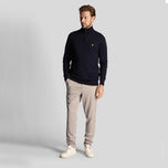 Lyle & Scott Core 1/4 Zip Merino Mix - Angkatan Laut Gelap