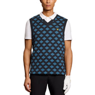 Lyle & Scott Golf v Neck Cotton Argyle Vest - Angkatan Laut Gelap