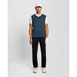 Lyle & Scott Golf v Neck Cotton Argyle 조끼 - 다크 해군