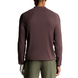Lyle & Scott långärmad stickad golfpikétröja - Berry