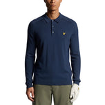 Lyle & Scott långärmad stickad golfpikétröja - Ryderblå