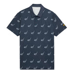 Lyle & Scott Micro Club 인쇄 골프 폴로 셔츠 -Condor Blue