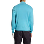Lyle & Scott Quarter Zip Knitted Golf Jumper - Aquamarine Blue