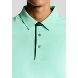 Kemeja Polo Golf Lyle & Scott Shank Button - Berwarna Aqua/Angkatan Laut Gelap