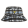 Lyle & Scott 타탄 버킷 골프 모자 - 제트 블랙/화이트