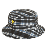 Lyle & Scott 타탄 버킷 골프 모자 - 제트 블랙/화이트