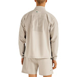 Zip Suku Prestasi Malbon Pullover Cangkang Golf - Tan