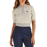 Malbon 女式 Mikayla Sashiko Polo 衫 - 象牙色