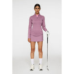 J.Lindeberg女子NEFE四分之一ZIP高尔夫中层 - 非常葡萄