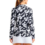 Nivo妇女洛丽塔紫外线长袖模拟脖子高尔夫衬衫 - 黑色/白色