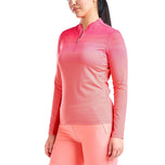 Nivo 여자 로리타 UV 긴 소매 모의 넥 골프 셔츠 - 체리