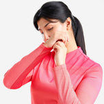 Nivo 여자 로리타 UV 긴 소매 모의 넥 골프 셔츠 - 체리