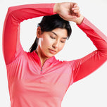 Nivo 여자 로리타 UV 긴 소매 모의 넥 골프 셔츠 - 체리