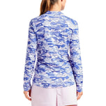 Nivo Women's Lolita UV Long Sleeve Mock Neck Golf Shirt - Cobalt