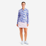 Nivo Women's Lolita UV Long Sleeve Mock Neck Golf Shirt - Cobalt