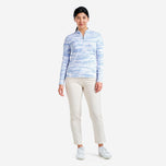 Nivo 여자 로리타 UV 긴 소매 모의 넥 골프 셔츠 - 부드러운 파란색