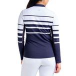 Nivo Women's Lolita UV Long Sleeve Mock Neck Golf Shirt - White/Navy