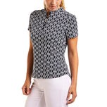 Nivo 여성용 린다 모크 넥 골프 셔츠 - 네이비/화이트