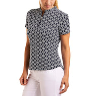 Nivo Dam Lynda Mock Neck Golftröja - Marin/Vit