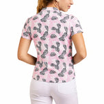 Kemeja Golf Lynda Mock Neck Wanita Nivo - Mawar/Angkatan Laut