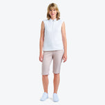 Nivo Dam Nikki II ärmlös Mock Neck Golf Polo Shirt - Vit