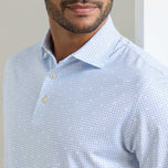 Peter Millar Ashgrove 高性能球衣高尔夫 Polo 衫 - 流蓝色