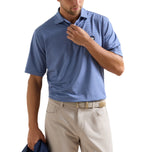 Peter Millar Bolt Performance Jersey Golf Polo Shirt - Sport Marinblå