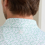 Peter Millar Cheers Performance Jersi Baju Polo Golf - Putih