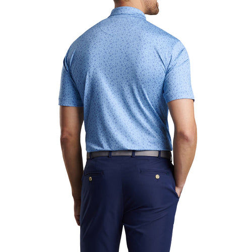 Peter Millar Double Transfused Performance Jersey Golf Polo Shirt - Cottage Blue