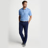 Peter Millar Double Transfused Performance Jersey Golf Polo Shirt - Cottage Blue