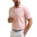 Kemeja Polo Golf Berjalur Jubli Peter Millar Jubli - Aprikot Musim Panas