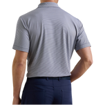 Peter Millar Solid Performance Long Sleeve Jersey Golf Polo Shirt - Marinblå