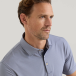 Peter Millar Solid Performance Long Sleeve Jersey Golf Polo Shirt - Marinblå