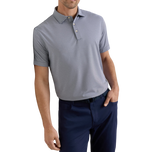Peter Millar Solid Performance Long Sleeve Jersey Golf Polo Shirt - Marinblå