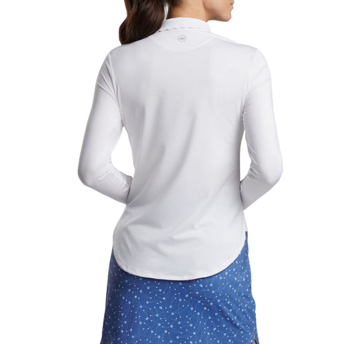 Peter Millar Women's Opal Long-Sleeve Stretch Jersey Golf Polo Shirt - White