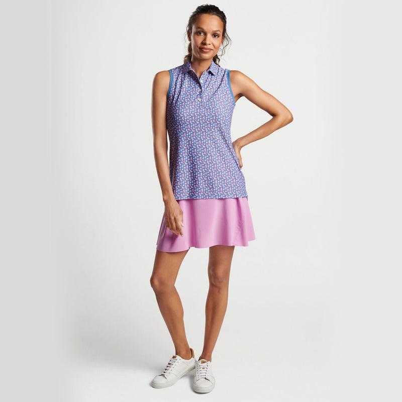 Peter Millar Women's Paloma Sleeveless Banded Button Golf Polo Shirt - Storm