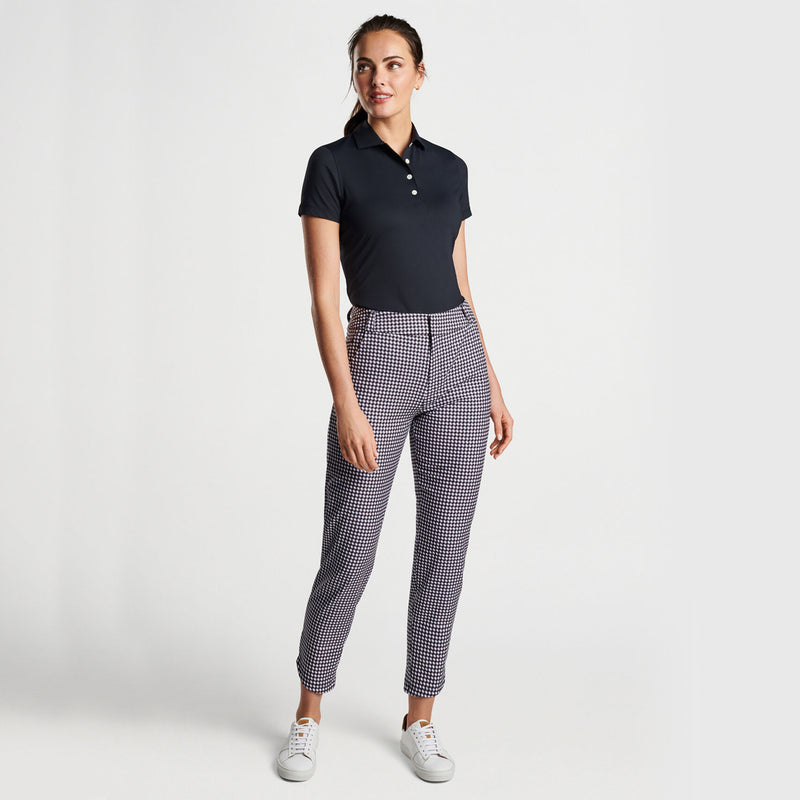 Peter Millar Women's Surge Gingham Print Performance Ankle Golf Pants - Black