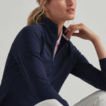 Peter Millar Women's Women's Raglan Sleeve Perth 1/4 Midlayer - Navy