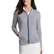 Jaket Golf Full Zip Katy Sugar Stripe Wanita Peter Millar - Biru Laut