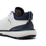 Puma Fusion Grip ST Spiked Golf Shoes - Puma White/Puma Silver/Deep Navy