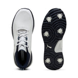 Puma Fusion Grip ST Spiked Golf Shoes - Puma White/Puma Silver/Deep Navy